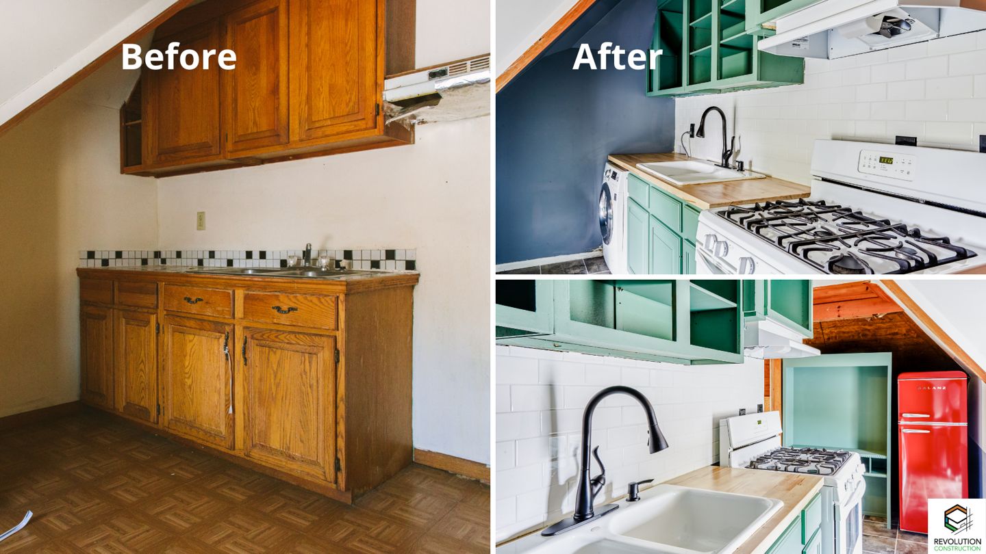 A Revolution Construction kitchen renovation, before and after